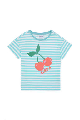 U. S. Polo Assn / Мятная футболка с круглым вырезом для девочек