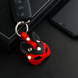 Брелок для автомобильного ключа, маска - кошка, натуральная кожа - Simaland фото 7