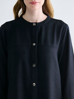 Bisiklet Yaka Keten G?r?n?ml? Elbise