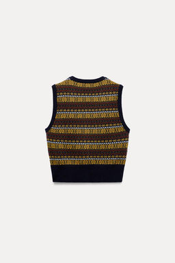 JACQUARD KNIT WAISTCOAT - Zara фото 7