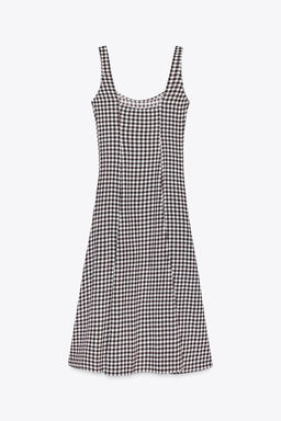GINGHAM CHECK DRESS - Zara фото 5