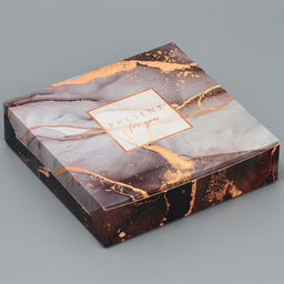 Цена за 5 шт. Кондитерская упаковка, коробка Present for you, 14×14×3.5 см
