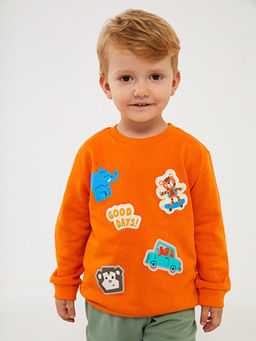 Bisiklet Yaka Bask?l? Erkek Bebek Sweatshirt - Waikiki фото 2