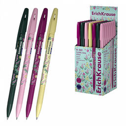 Цена за 50 шт. Ручка шариковая ErichKrause R-301 Stick Floral Soul 0.7, цвет чернил синий (в коробке по 50 шт.)