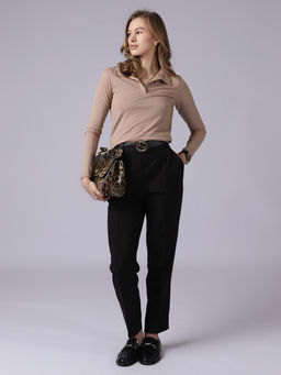 Лонгслив поло женский КФ101 Песочный от фабрики Спортсоло