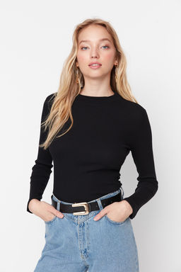 TRENDYOLMILLA Beyaz Fitted/Vucuda Oturan Dik Yaka Fitilli Alttan C?tc?tl? Esnek Orme Body TWOAW20BD0011 фото 10