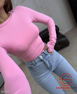 Лонгслив женский однотонный