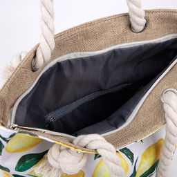 Сумка пляжная на молнии, цвет белый/жёлтый - Nazamok фото 16
