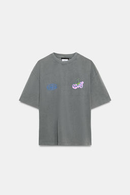 CAMISETA EFECTO LAVADO PAULA GRENOUILLE / Gris antracita