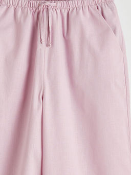 Beli Lastikli K?z ?ocuk Poplin Pantolon