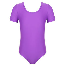 Купальник гимнастический Grace Dance, с коротким рукавом, р. 42, цвет фиолетовый  фото 9