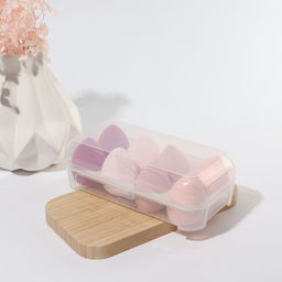 Спонжи для макияжа, набор - 8 шт., увеличиваются при намокании, розовые