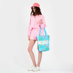 Сумка женская пляжная Feel the wave, 39х32 см, голубая - Nazamok фото 12