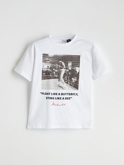 Bisiklet Yaka Muhammed Ali Bask?l? Erkek ?ocuk Ti??rt