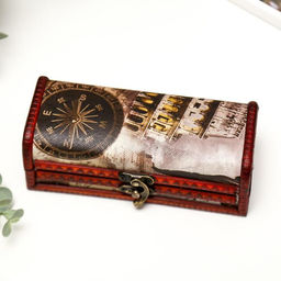 Шкатулка-купюрница «Карта», дерево, 5.5×17.5×8 см, МИКС