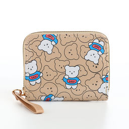 Кошелёк на молнии «Мишки», бежевый