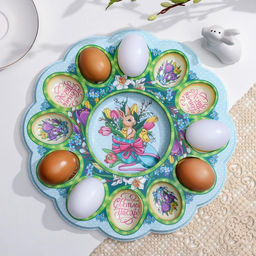 Подставка для яиц и кулича Кролик, на 12 яиц, d=30 см