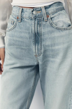 TRF HIGH-WAIST WIDE-LEG FULL-LENGTH JEANS - Zara фото 10