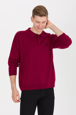 U. S. Polo Assn Мужской бордово-красный трикотаж с воротником поло