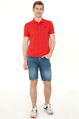 U. S. Polo Assn Мужская красная футболка с воротником-поло - U.s. polo assn фото 11