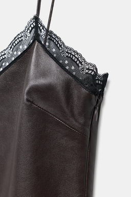 100% LEATHER LACE TOP ZW COLLECTION LIMITED EDITION - Zara фото 16
