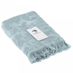 Полотенце махровое "Королевский шик" 50х90см, хлопок 100%, с бахромой, мятный (Китай)