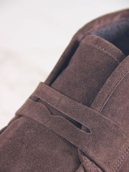 Полуботинки 304.PODYUM141br.Коричневая замша/байка