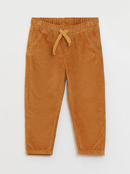 Beli Lastikli Basic Kadife Erkek Bebek Pantolon