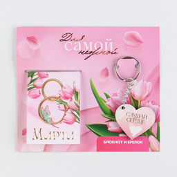 Цена за 3 шт. Подарочный набор Для самой нежной. С 8 марта, блокнот и брелок - Artfox фото 10