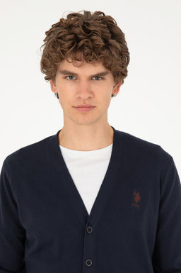 Мужской темно-синий базовый трикотажный кардиган - U.s. polo assn фото 9