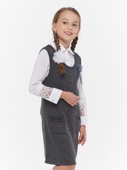Сарафан для девочек 7068. 5006 серый