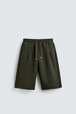 PLEATED NEOPRENE-EFFECT LONG BERMUDA SHORTS - Zara фото 6