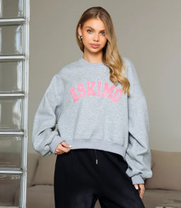 Свитшот #КТ2928, серый меланж