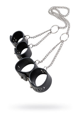 Комплект бондажный TOYFA Theatre, кожа, черный