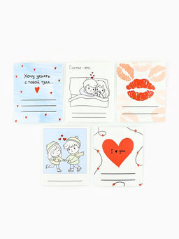 Открытки-мини в коробке с местом для подписи Любовь, 35 штук, 8?10 см