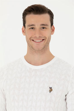 Мужской белый базовый свитер - U.s. polo assn фото 9