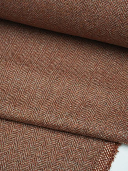 Шерсть пальтово-костюмная Твид Елочка цв.корица/бежевый, ш.1.5м, шерсть-50%, п/э-50%, 310гр/м.кв - Купава фото 6