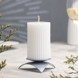 Металлический подсвечник на 1 свечу «Звёздочка», 8×7.5×3 см, серый