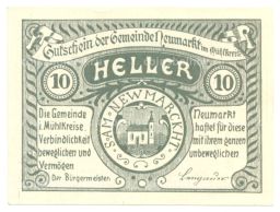 Банкнота 10 геллеров 1920 года Австрия  Нотгельд