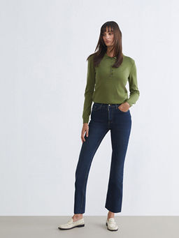 Crop Flare Kad?n Jean Pantolon