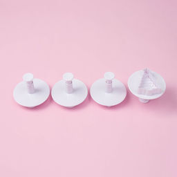 Плунжеры кондитерские Доляна Новогоднее настроение, набор 4 шт., пластик, белые