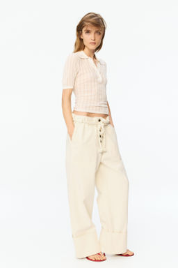 Pantal?n paper bag con cintur?n de cord?n - H&m фото 2