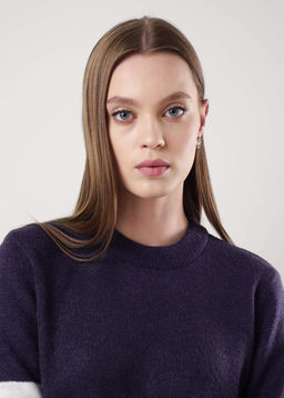 Джемпер жен. (ЧЗ) т.фиолет./молочный 153969апэ - Clever wear фото 2