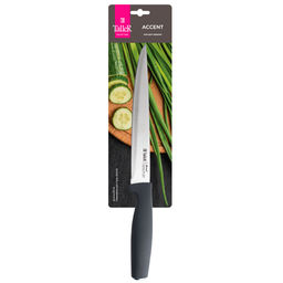 Нож кухонный TalleR 20см из нержавеющей стали, s1,7мм, для нарезки, ручка из ударопрочного пластика с покрытием soft-touch, в блистере (Китай) - Домашняя мода фото 2