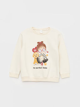 Bisiklet Yaka Bask?l? K?z Bebek Sweatshirt ve Pantolon - Waikiki фото 2