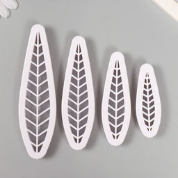 Каттеры для полимерной глины Листочки набор 4 шт 6х1,2 см 8х1,6 см 10х2,1 см 12х2,5 см - Simaland фото 2