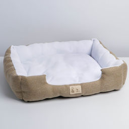 Лежанка для кошек и собак бежевая, 55х45х11 см - Пушистое счастье фото 2