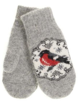 Варежки детские круговые Снегирь в круглом окошке 0705-1 - Рассказовские варежки фото 4