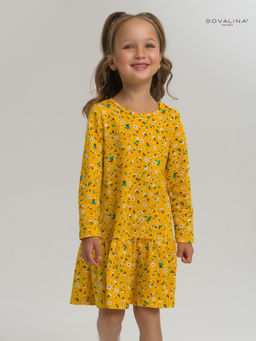 Платье Алиса дл/р цветы на горчице - Sovalina фото 9