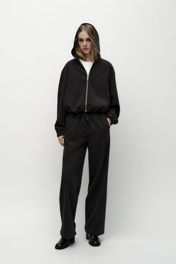 TEXTURED WIDE-LEG TROUSERS - Zara фото 8